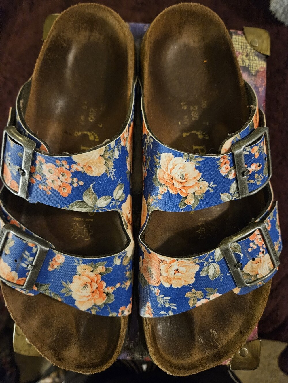 Birkenstock Papillio Blue Floral Arizona Sandal Size 40 M289